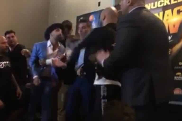 Video: Paulie Malignaggi Spits At Artem Lobov During BKFC Presser