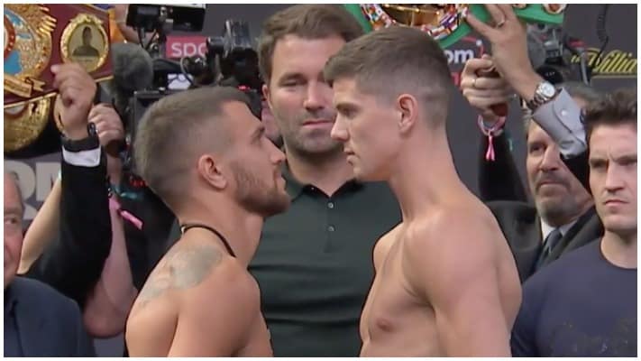 Vasyl Lomachenko & Luke Campbell Share Intense Staredown Ahead Of Title Fight (Video)